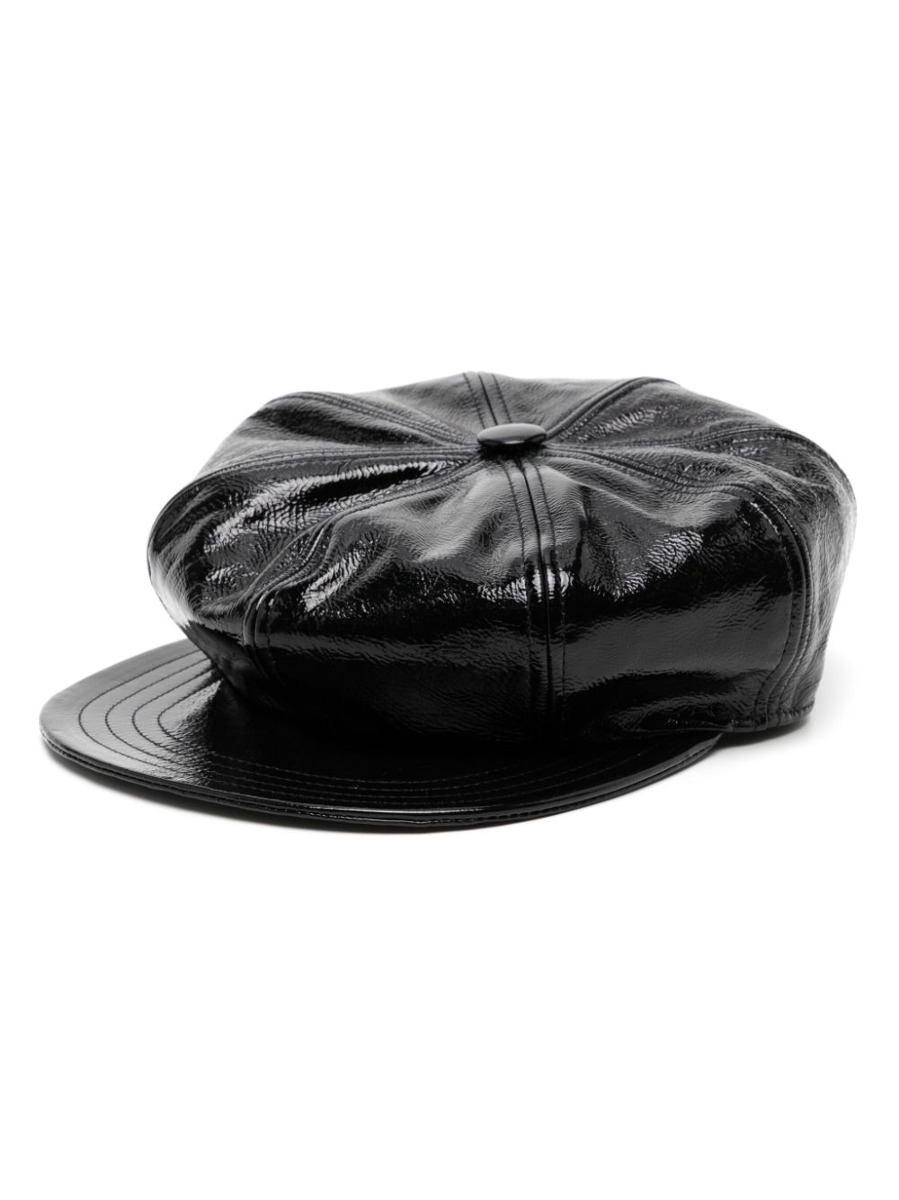 Patent leather baker boy hat - Purple