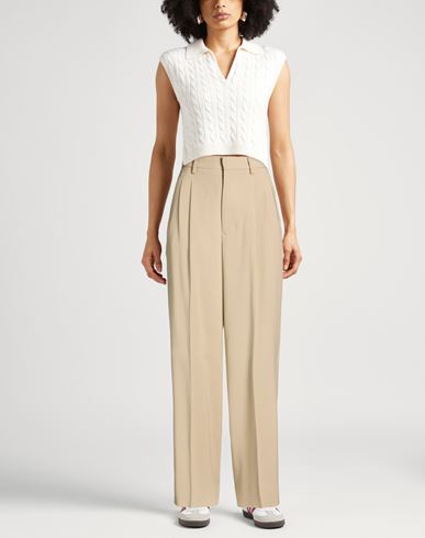 Woman Pants Sand Size 0 Viscose, Wool