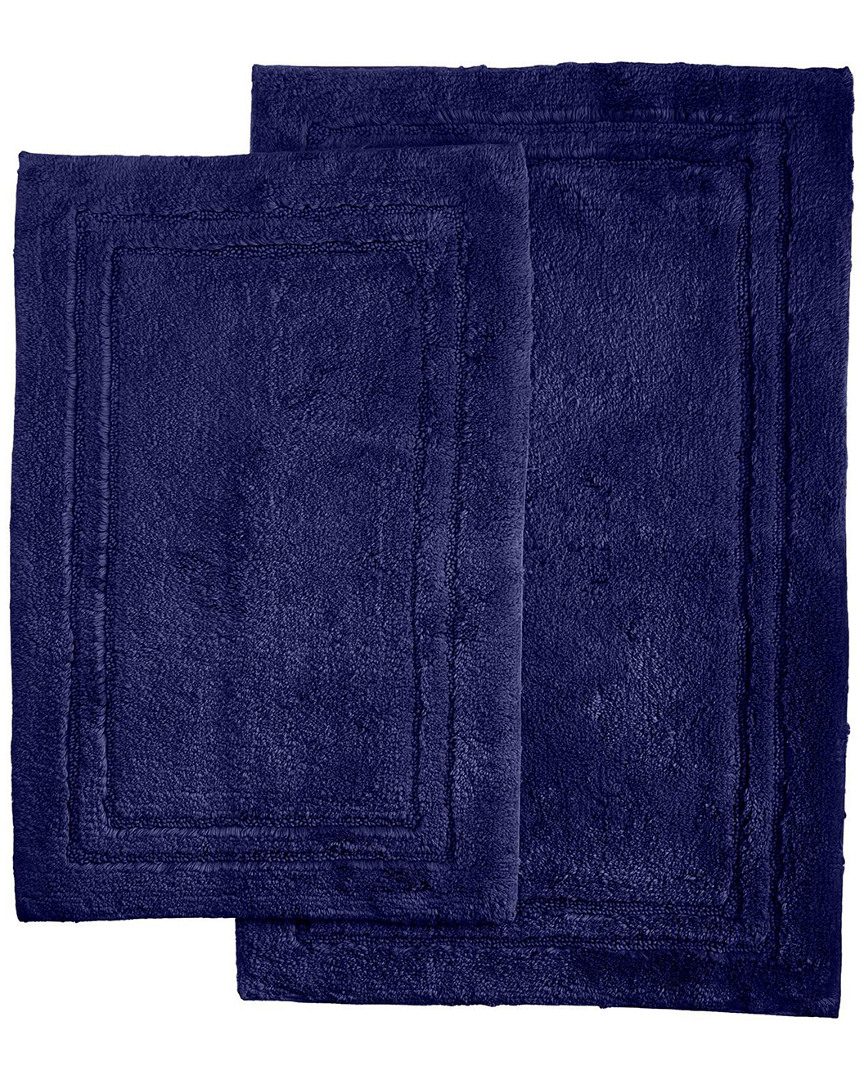 Superior Non-Slip 2pc Plush Absorbent Cotton Bath Rug Set