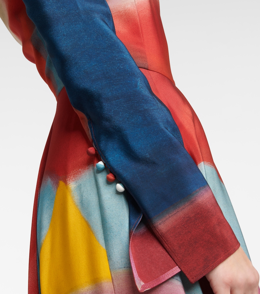 Printed silk maxi dress
