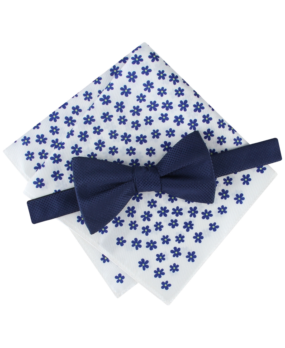 Men's Bow Tie and Pocket Square, 2-Piece Set - Navy