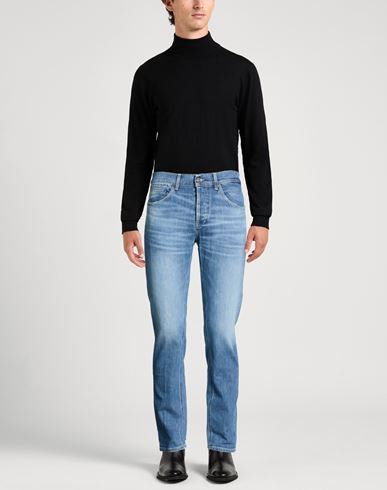 Man Jeans Blue Size 38 Cotton, Elastane