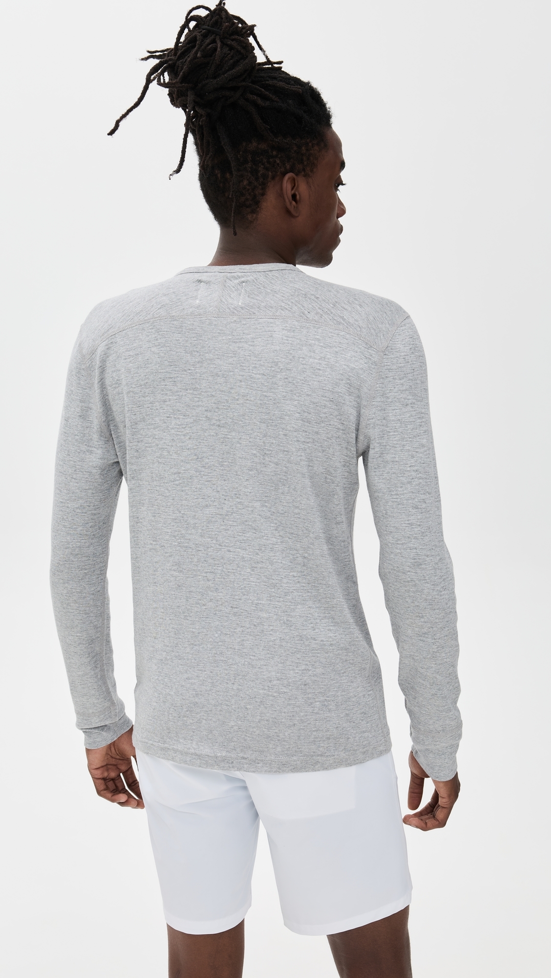 Reigning Champ 1x1 Slub Slim Henley Hgrey
