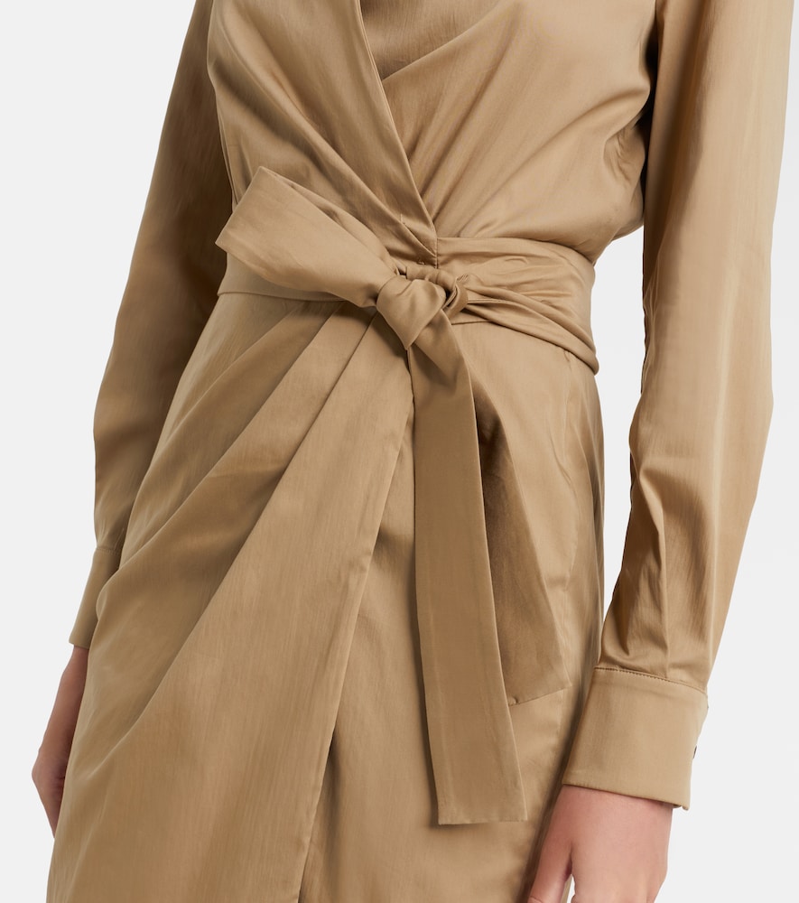Beta cotton-blend satin wrap dress