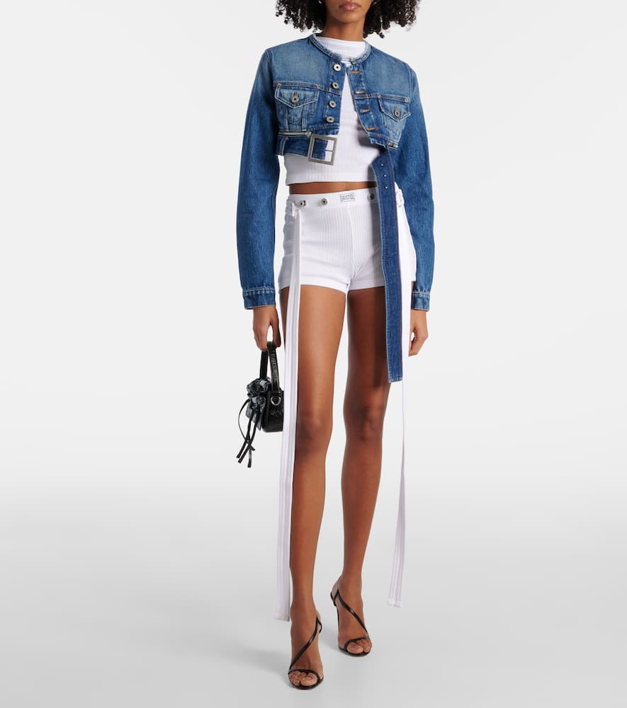Jean Paul Gaultier Logo cotton jersey crop top