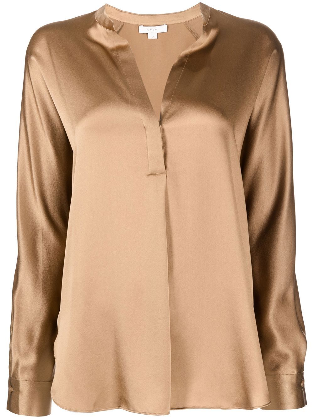 Silk Band Collar Blouse
