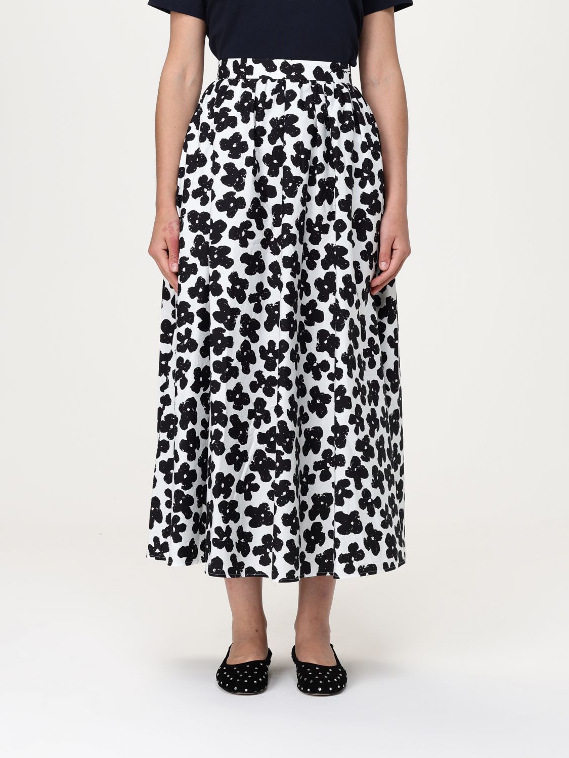 Floral-print maxi skirt - White