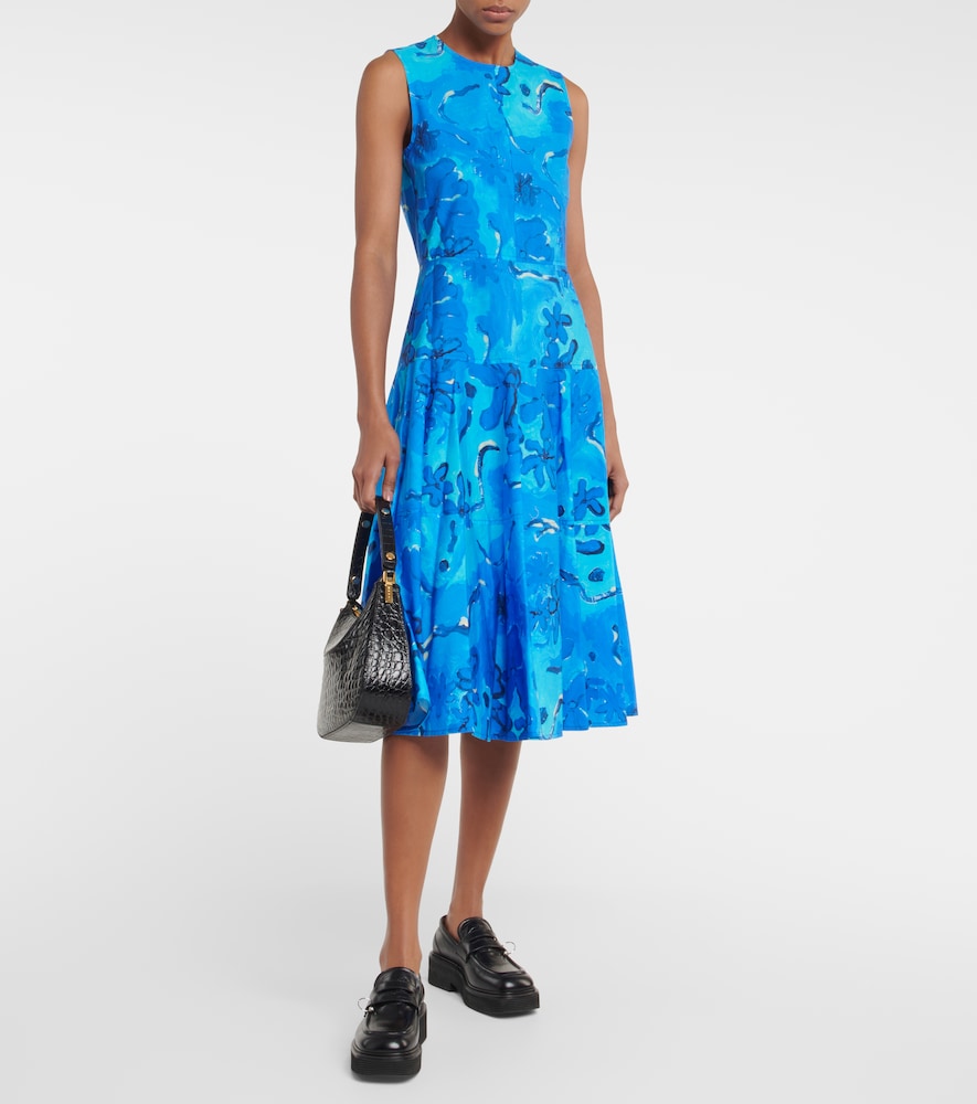 Printed cotton midi dress