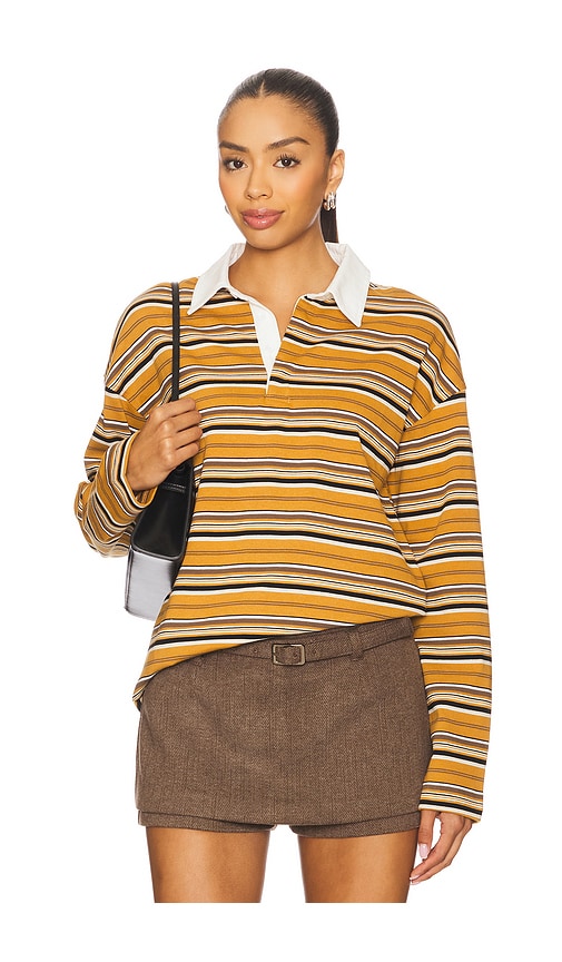 Line & dot camisa de rugby remie en color amarillo mostaza S también en L