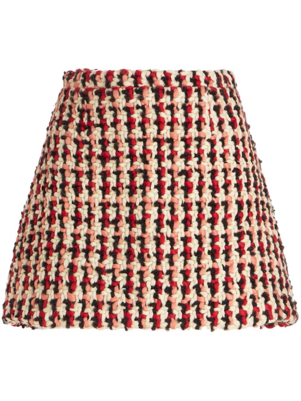 Bouclé wool-blend mini skirt - Red
