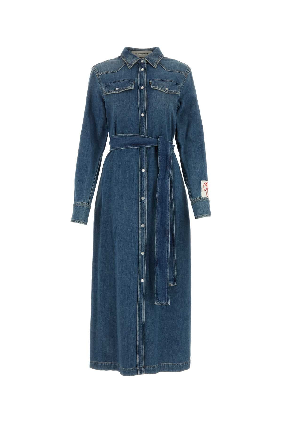 Denim Shirt Dress — Blue