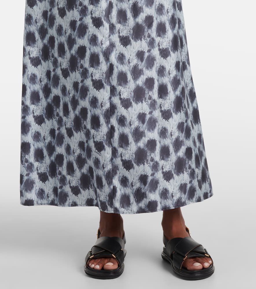 Printed silk maxi dress