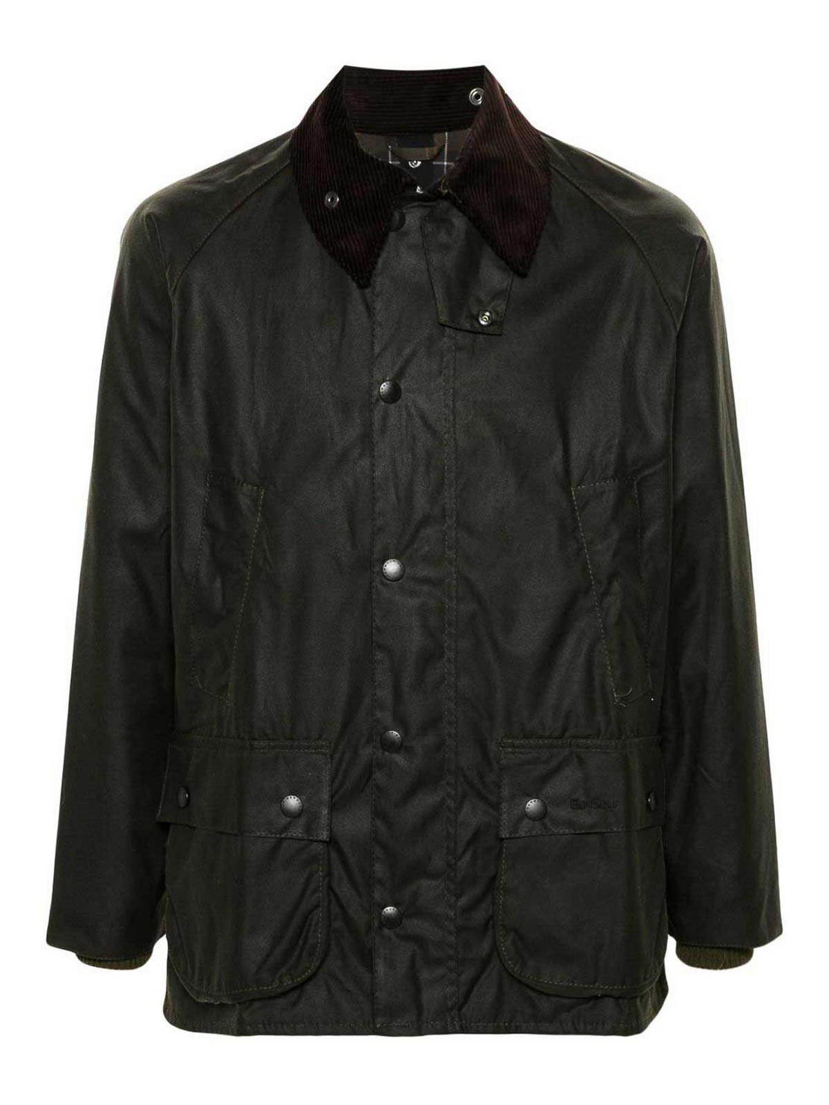 Jacket In Green Waxed Cotton