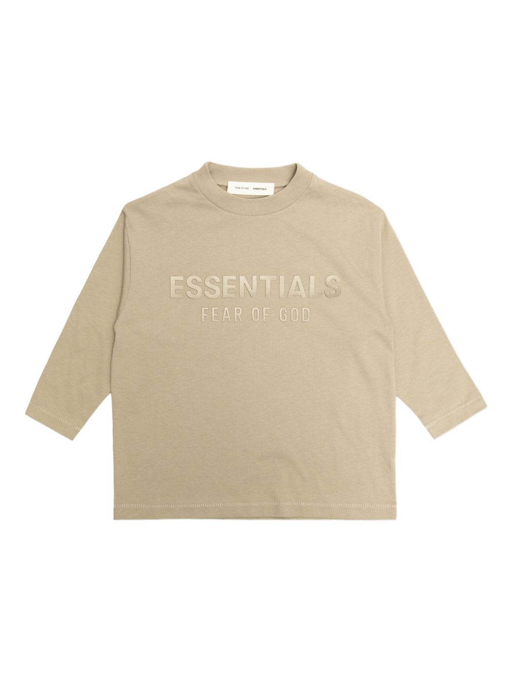 Logo-appliqué long-sleeve top - Neutrals