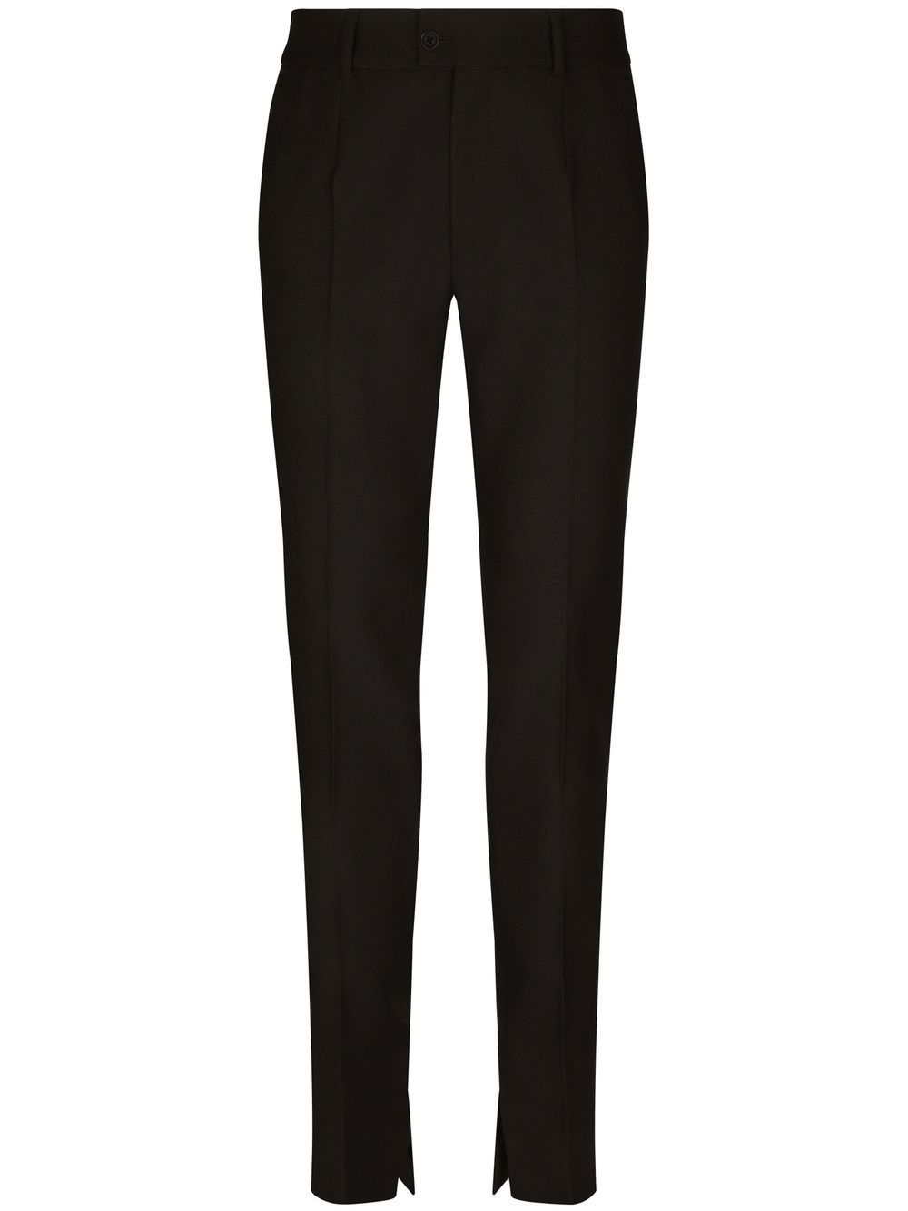 Ankle-slit super-skinny trousers - Black