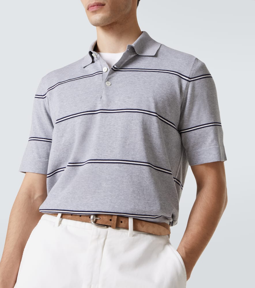 Striped cotton polo shirt