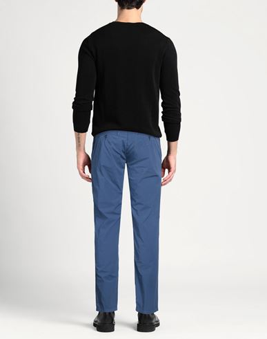 Man Pants Navy Size 34 Cotton, Elastane