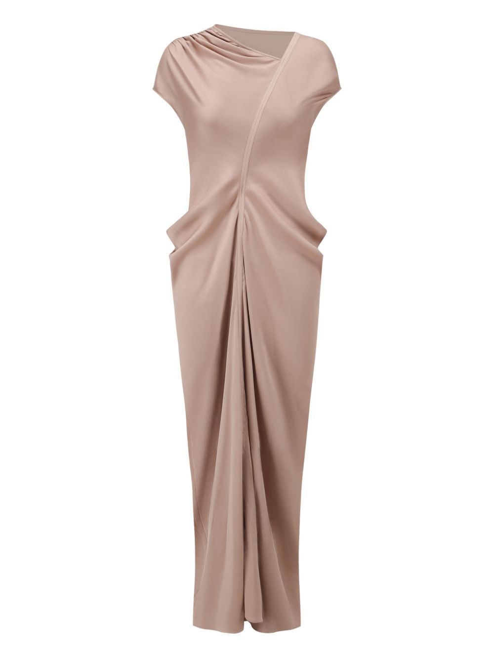 Asymmetric draped midi dress - Pink