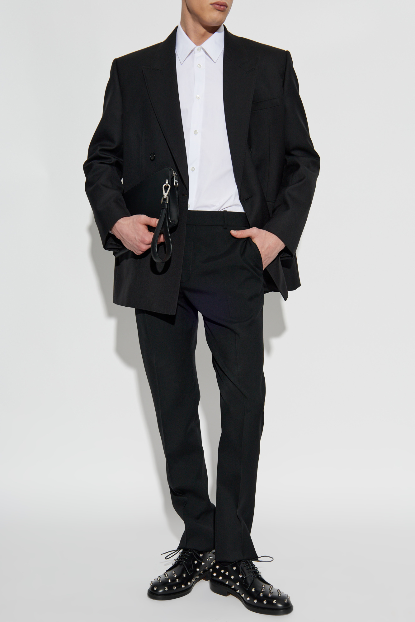 Creased Trousers, Men's, Black