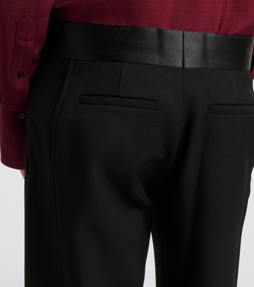 Side Panel wool-blend wide-leg pants