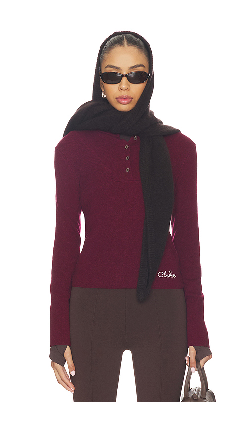 SIEDRES Elora Top in Burgundy. L. Also in XS, S