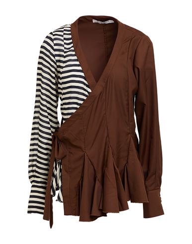 Woman Top Brown Size 4 Polyester, Viscose, Silk