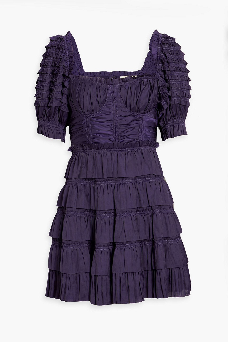 Lucette tiered satin mini dress