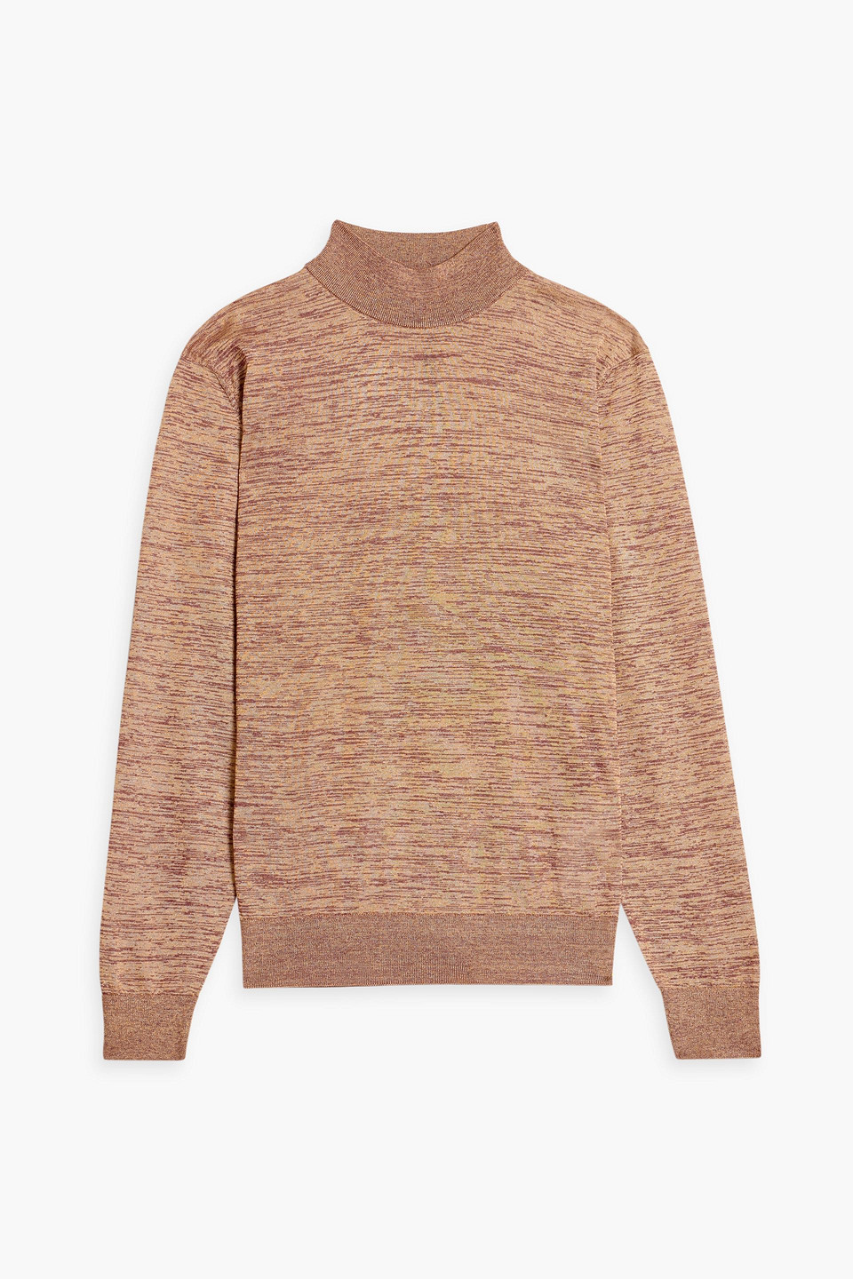 Space-dyed knitted turtleneck sweater