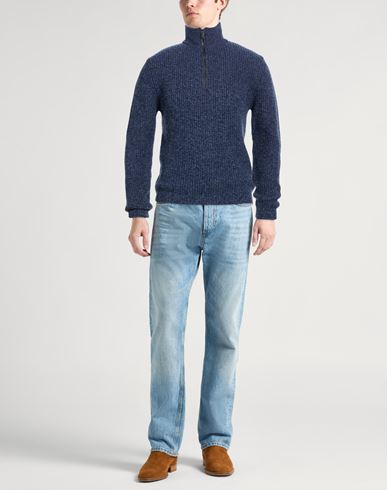 Man Turtleneck Blue Size M Merino Wool, Polyamide