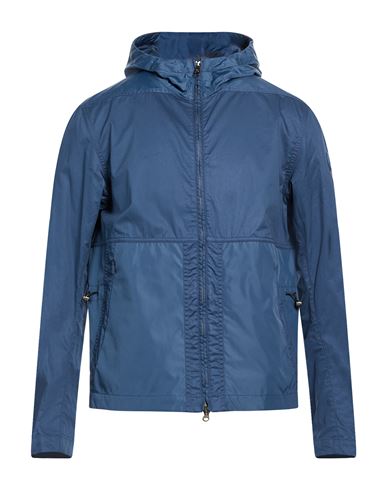 Man Jacket Blue Size 36 Cotton, Polyamide