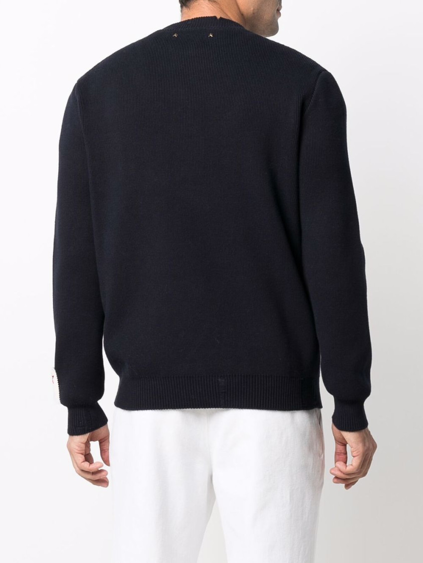 Distressed crew neck sweatshirt
