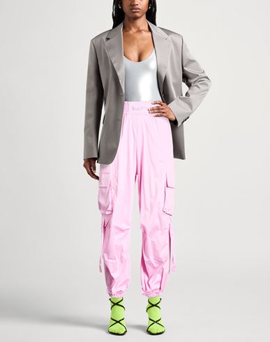 Woman Pants Pink Size M Cotton, Elastane