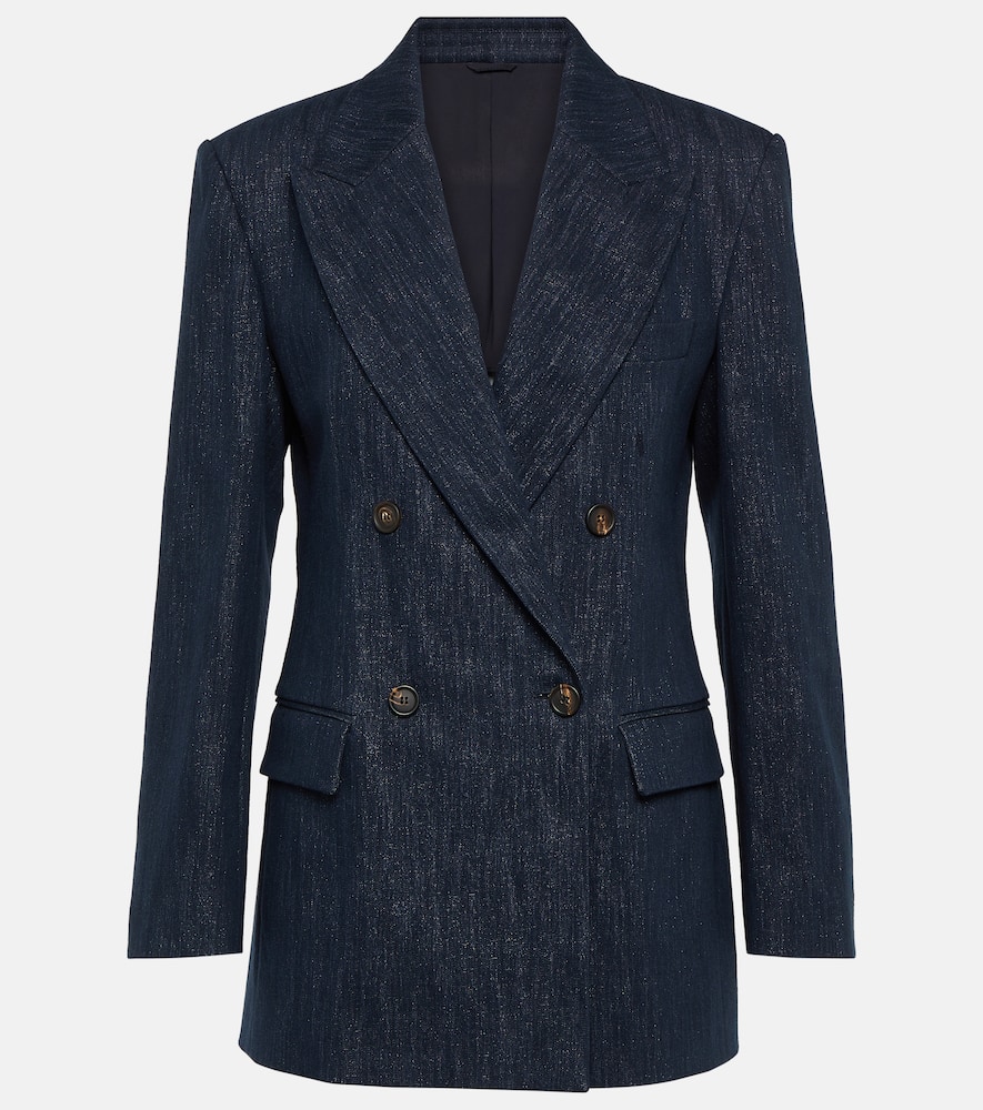Metallic cotton-blend blazer