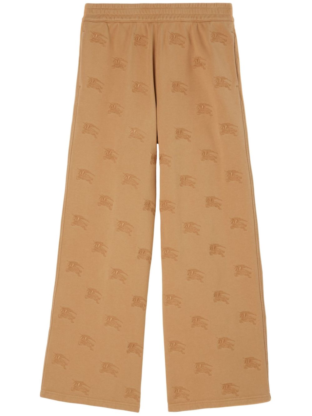 EKD-embroidered cotton track pants - Neutrals