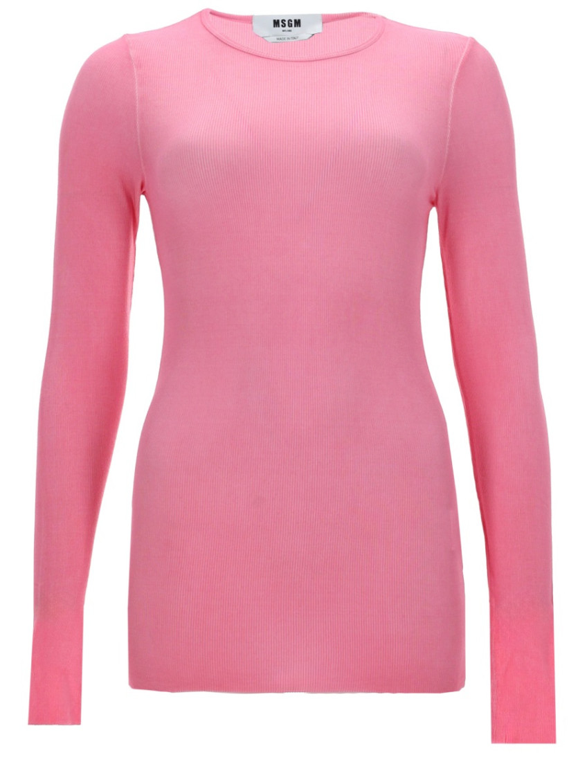 MSGM - crew neck long sleeve slim ribbed knit