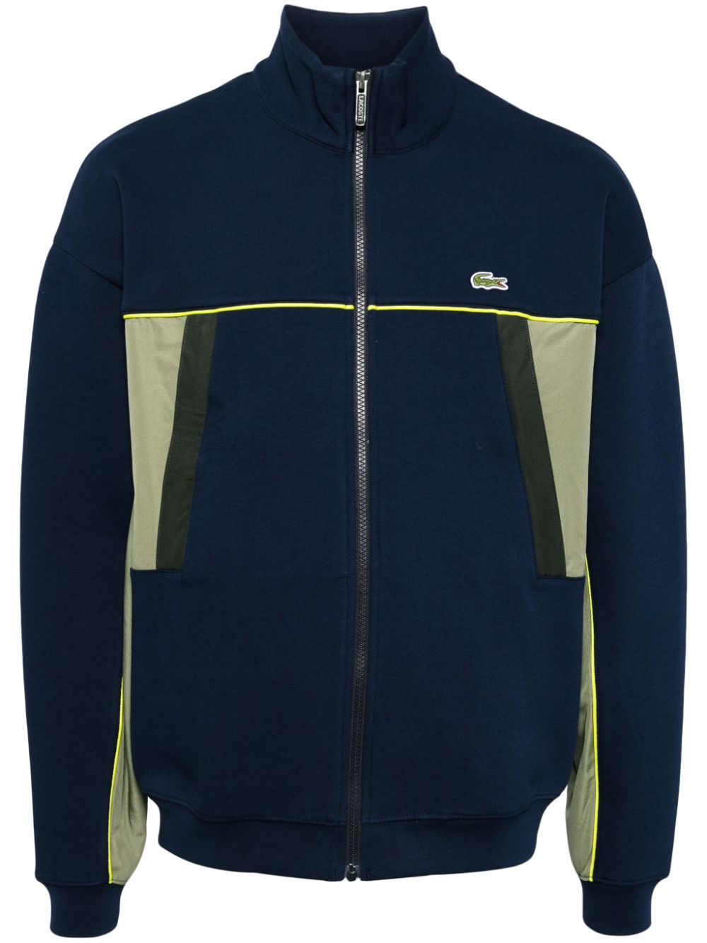 Logo-patch piqué jacket - Blue