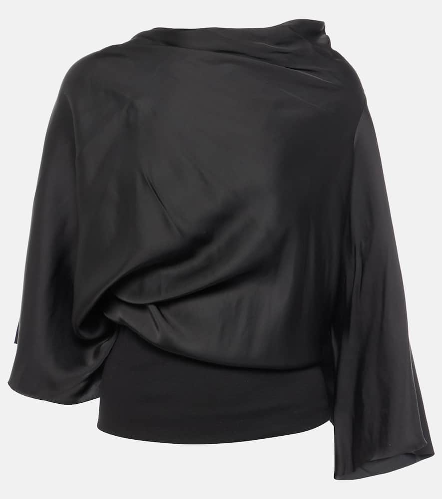 Cylinder draped jersey top