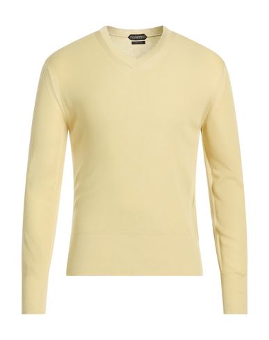 Man Sweater Pastel yellow Size 38 Cashmere, Silk