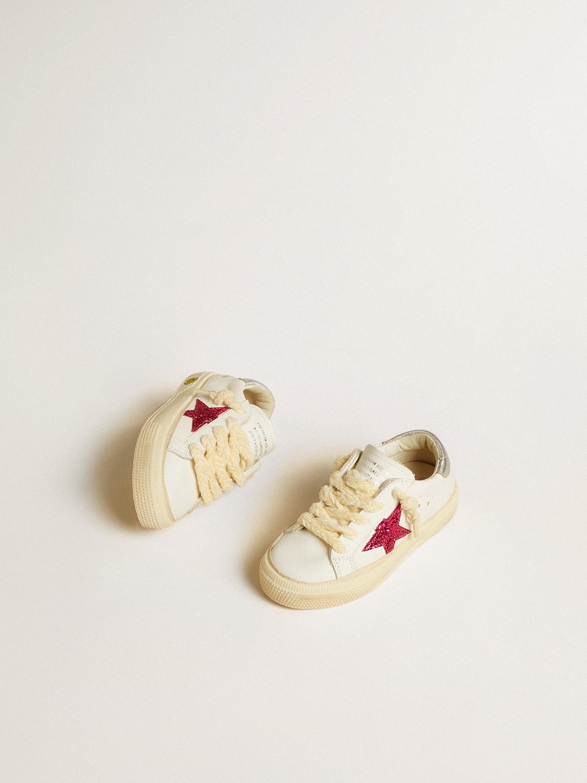 Golden Goose - May Young With Fuchsia Glitter Star And Metallic Leather Heel Tab