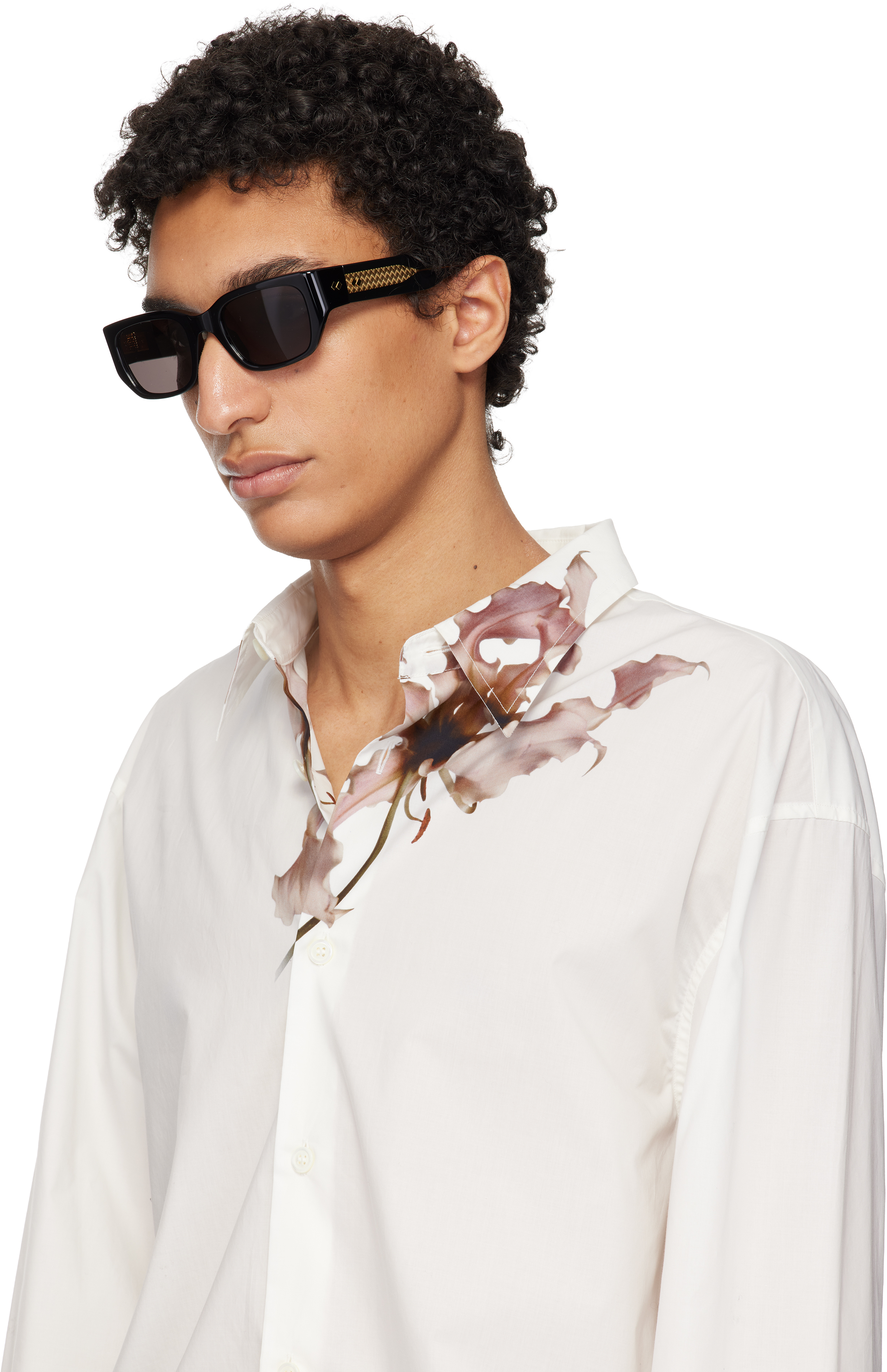 Black Intrecciato Square Sunglasses