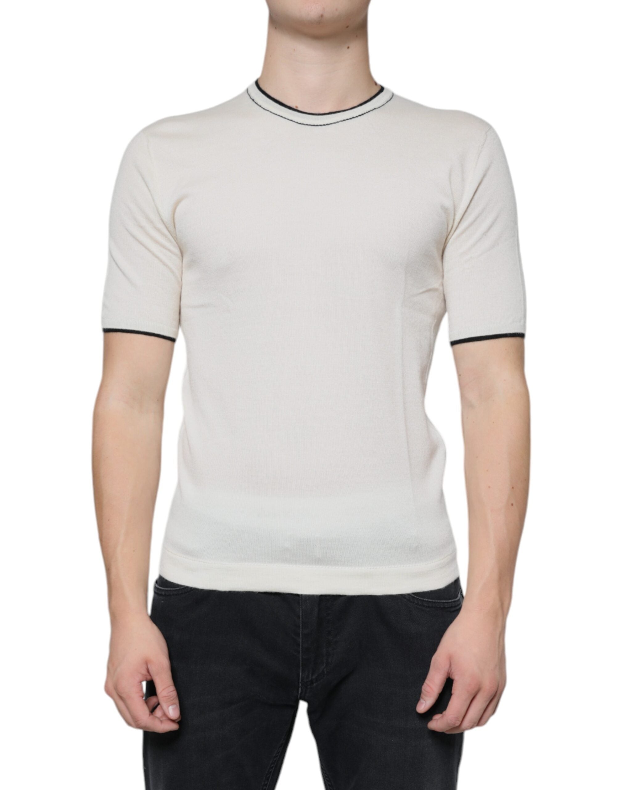 Cashmere Crew Neck T-Shirt — White