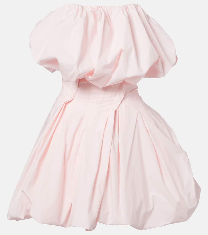 Pleated cotton bustier dress