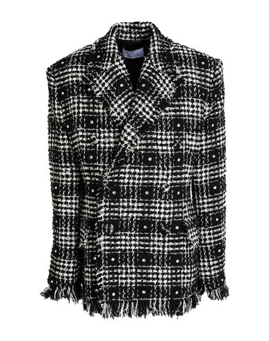 Woman Blazer Black Size 2 Cotton, Polyester, Wool, Synthetic fibers, Polyamide