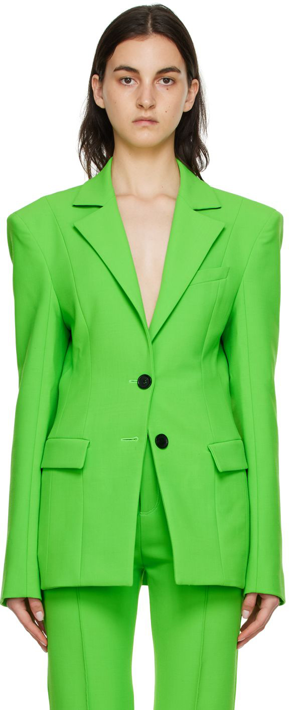 Green polyester blazer