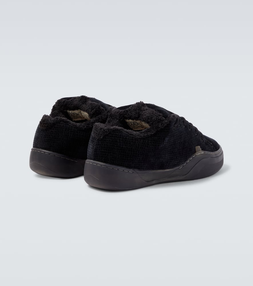 Vamp terry-lined corduroy sneakers