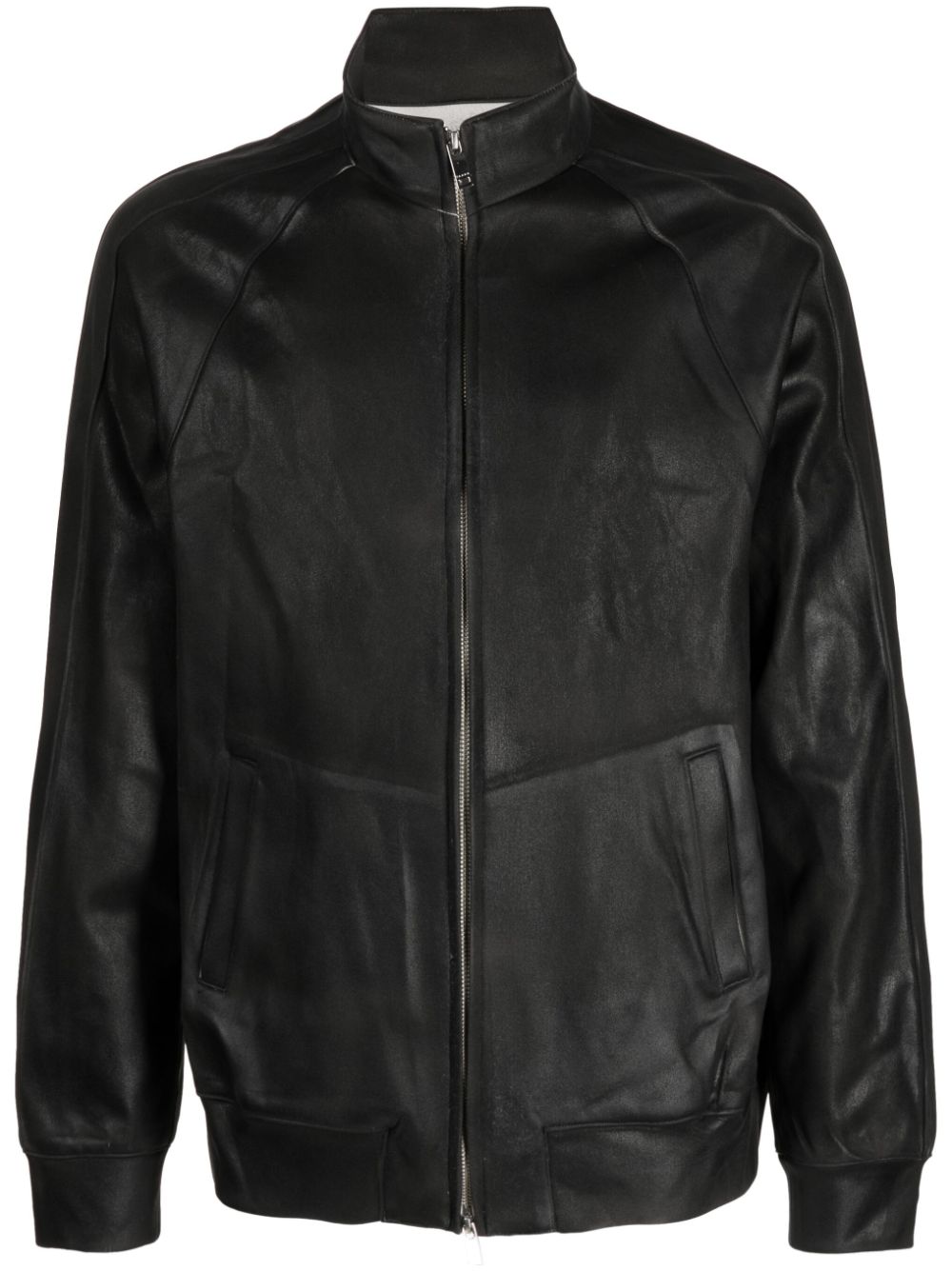 High-neck zipped bomber jacket - Black