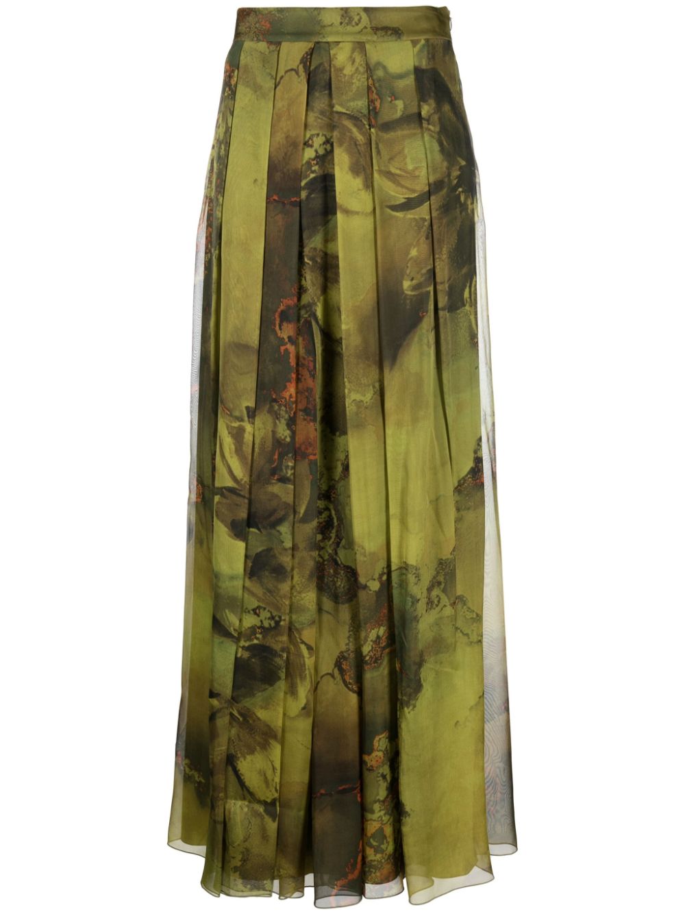 Graphic-print skirt - Green