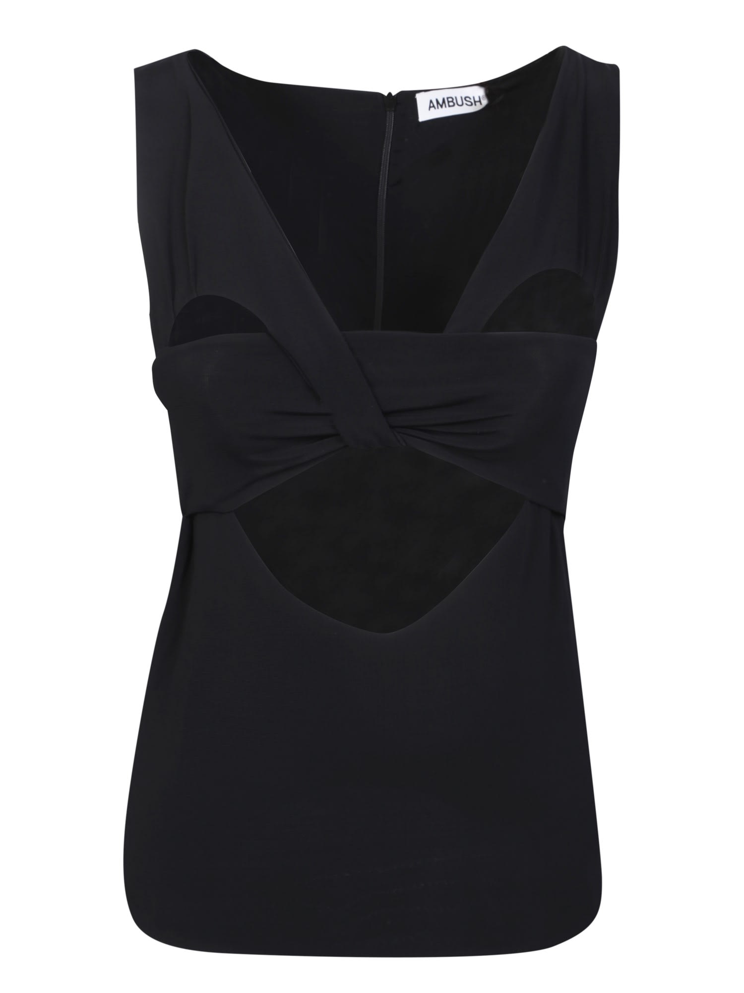 Cut out-heart sleeveless top - Black