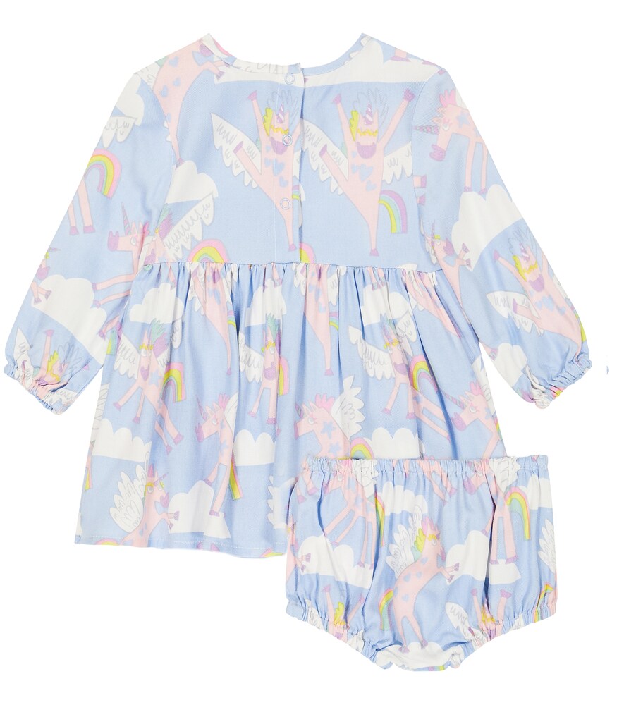 Baby printed jersey dress and bloomers