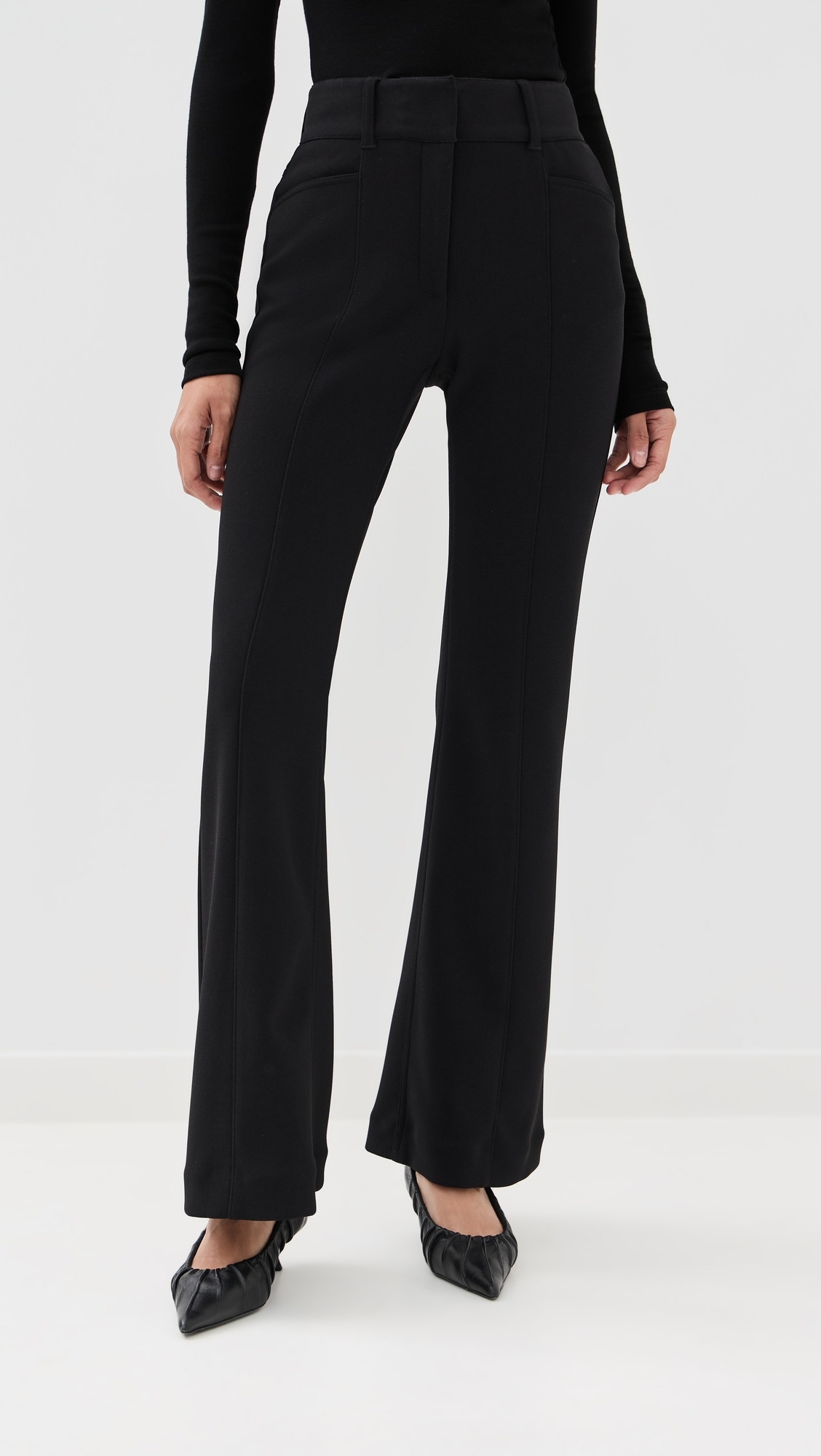 Kalea Pants in Compact Stretch Crepe Black